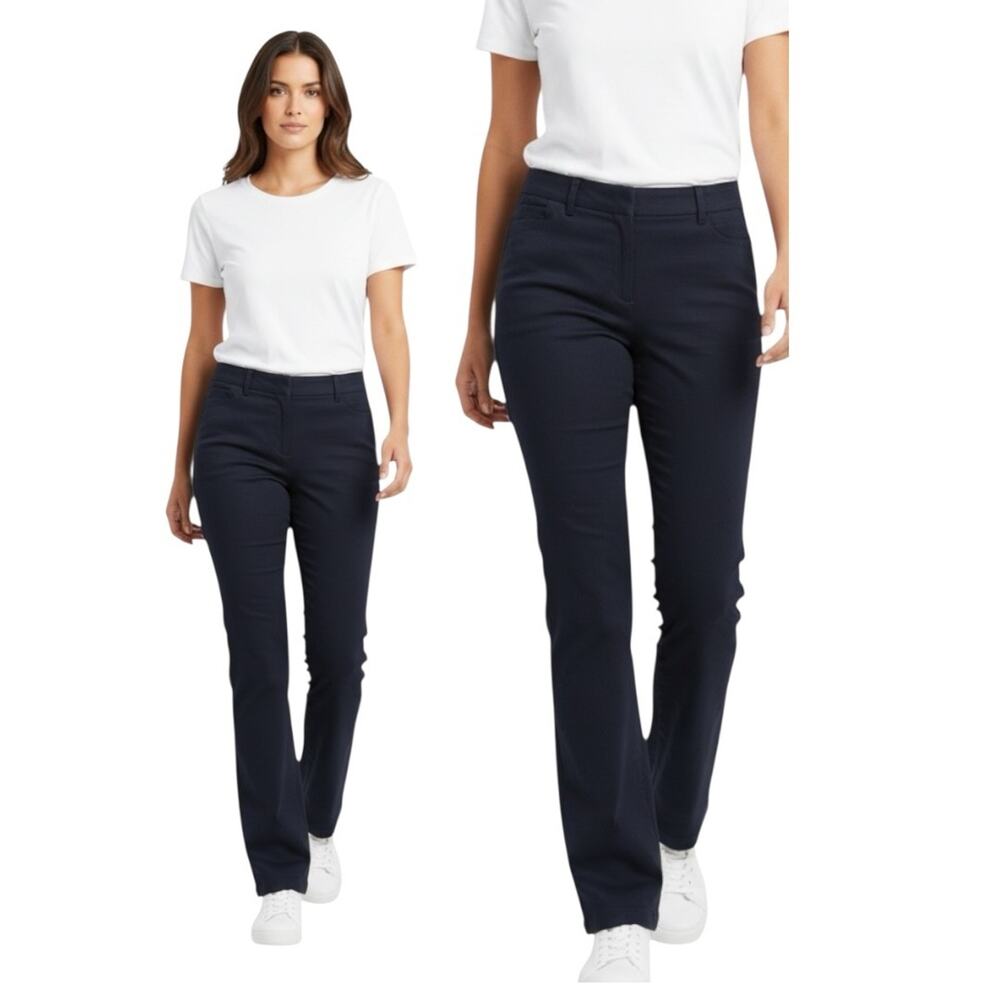 Talbots‎ Pants Heritage Boot Navy Blue Size 6 Cotton Spandex Stretch Career Work